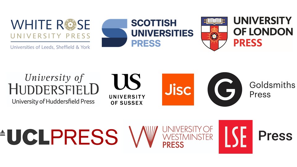 Logos of UK university presses participating in the Open Institutional Publishing Association